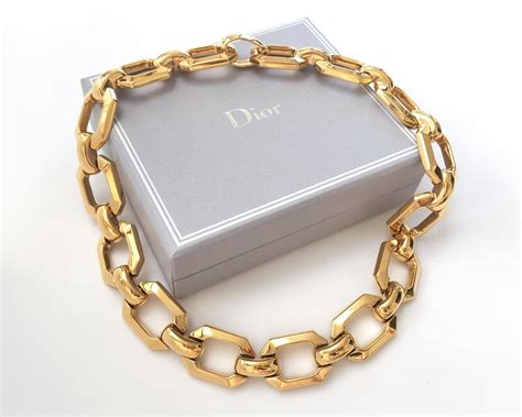 christian dior gold chain necklace